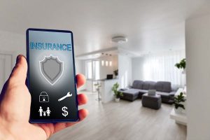 woman hand holding cctv smartphone insurance